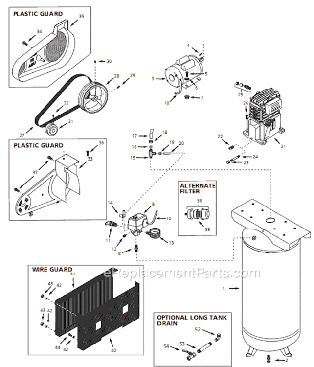 Page A Diagram and Parts List for VT630501 2002 Campbell Hausfeld Compressor